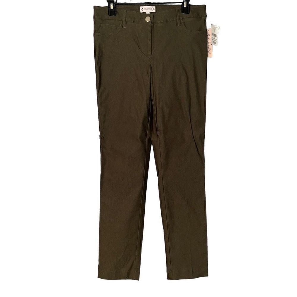 Nanette Lepore Bonsai Green Slim Fit 5 Pocket Pants NP1F18YL3 Olive Drab 6
